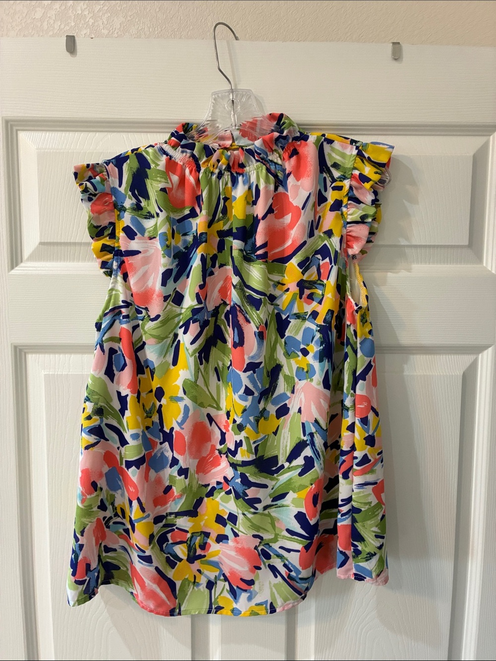 Women's Multicolor Floral Ruffle Sleeve Blouse